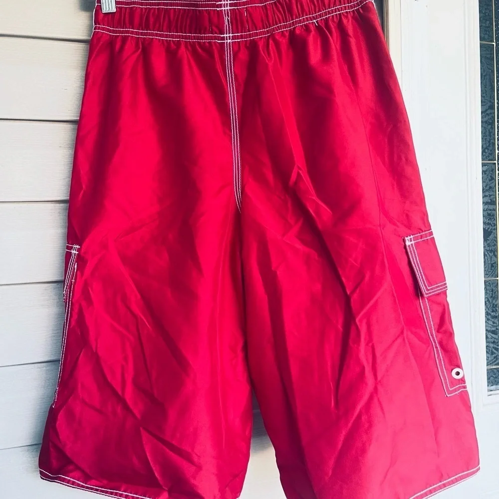 Old navy red swim trunks